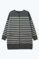 【レリル/lelill】のハイテクニット/ボーダーZIPコート チャコールグレー|ID: prp329100004902643 ipo3291000000036690670