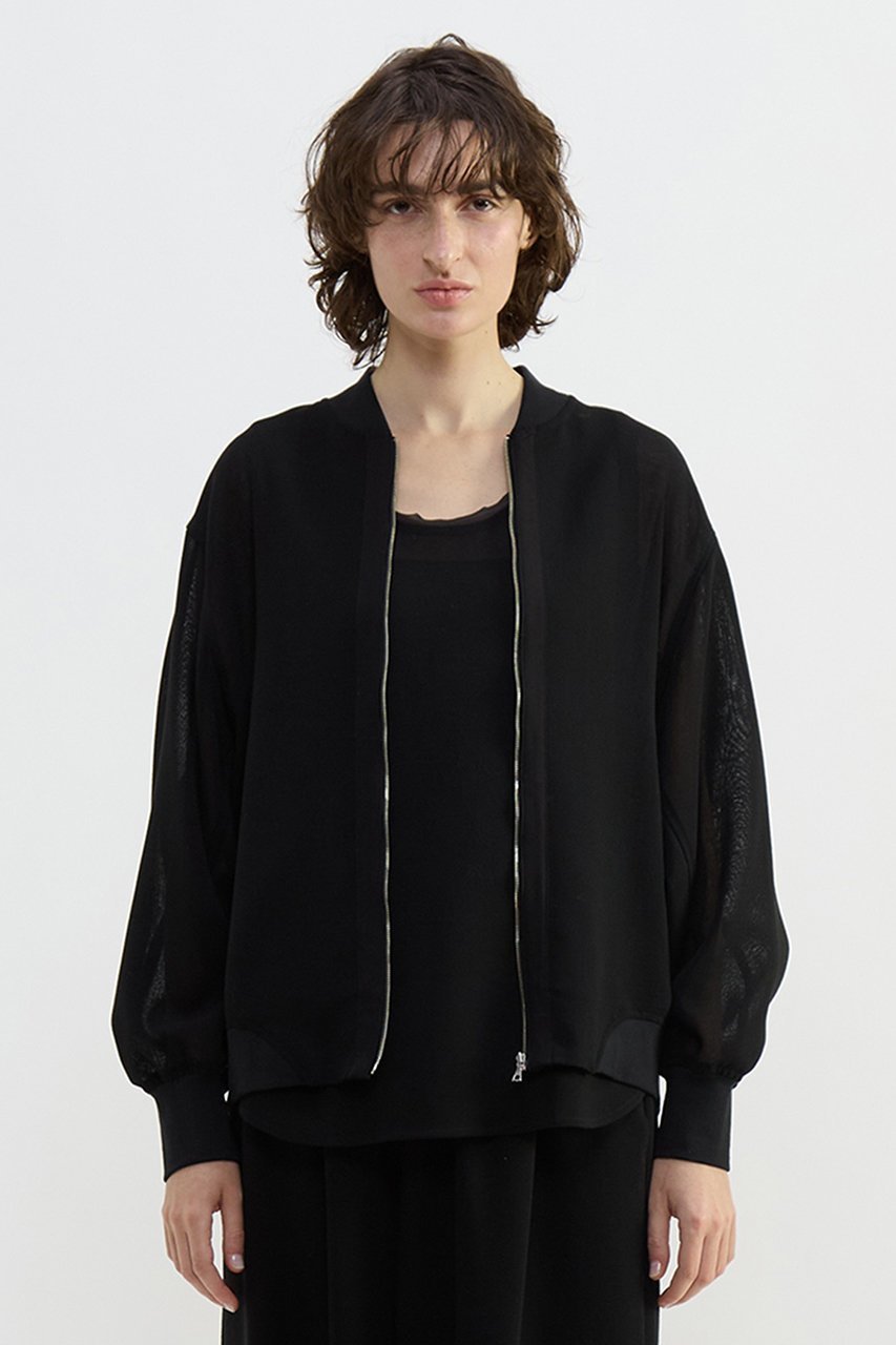 【プレインピープル/PLAIN PEOPLE】のウールメッシュスタジアムブルゾン 人気、トレンドファッション・服の通販 founy(ファニー) 　ファッション　Fashion　レディースファッション　Fashion for Women　アウター　Coat / Outerwear Collection　レディースジャケット・軽アウター　Jackets　ブルゾンジャケット・スポーティアウター　Blouson Jackets　シンプル　Simple, Minimal　ジャケット　Jacket, Outerwear　ドレス　Dress, One-Piece　フロント　Front, Front Design　ブルゾン　Blouson, Bomber Jacket　ポケット　Pocket, Pocket Detail　メッシュ　Mesh, Net Fabric　エレガント 上品　Elegant　再入荷　Restock / Back in Stock　 other-1|ID: prp329100004902651 ipo3291000000036690739