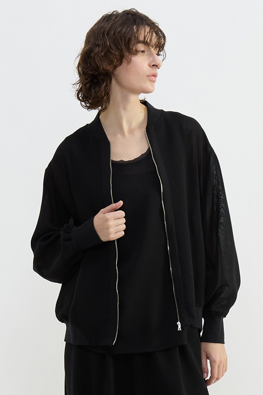 【プレインピープル/PLAIN PEOPLE】のウールメッシュスタジアムブルゾン 人気、トレンドファッション・服の通販 founy(ファニー) 　ファッション　Fashion　レディースファッション　Fashion for Women　アウター　Coat / Outerwear Collection　レディースジャケット・軽アウター　Jackets　ブルゾンジャケット・スポーティアウター　Blouson Jackets　シンプル　Simple, Minimal　ジャケット　Jacket, Outerwear　ドレス　Dress, One-Piece　フロント　Front, Front Design　ブルゾン　Blouson, Bomber Jacket　ポケット　Pocket, Pocket Detail　メッシュ　Mesh, Net Fabric　エレガント 上品　Elegant　再入荷　Restock / Back in Stock　other-4|ID: prp329100004902651 ipo3291000000036690743