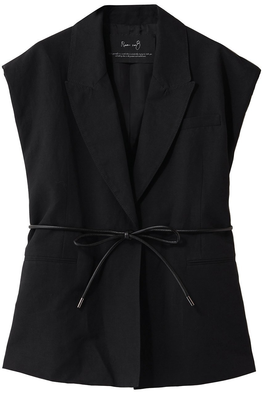 【ルームエイト/Room no.8】の【Room no.8 BLACK】LINEN ダブルブレスト ボリューム ジレ 人気、トレンドファッション・服の通販 founy(ファニー) 　ファッション　Fashion　レディースファッション　Fashion for Women　アウター　Coat / Outerwear Collection　レディースジャケット・軽アウター　Jackets　クール　Cool, Chic　ジャケット　Jacket, Outerwear　ダブル　Double, Double-Breasted　ベスト　Vest, Waistcoat　リネン　Linen, Linen Fabric　 other-1|ID: prp329100004902659 ipo3291000000036690803