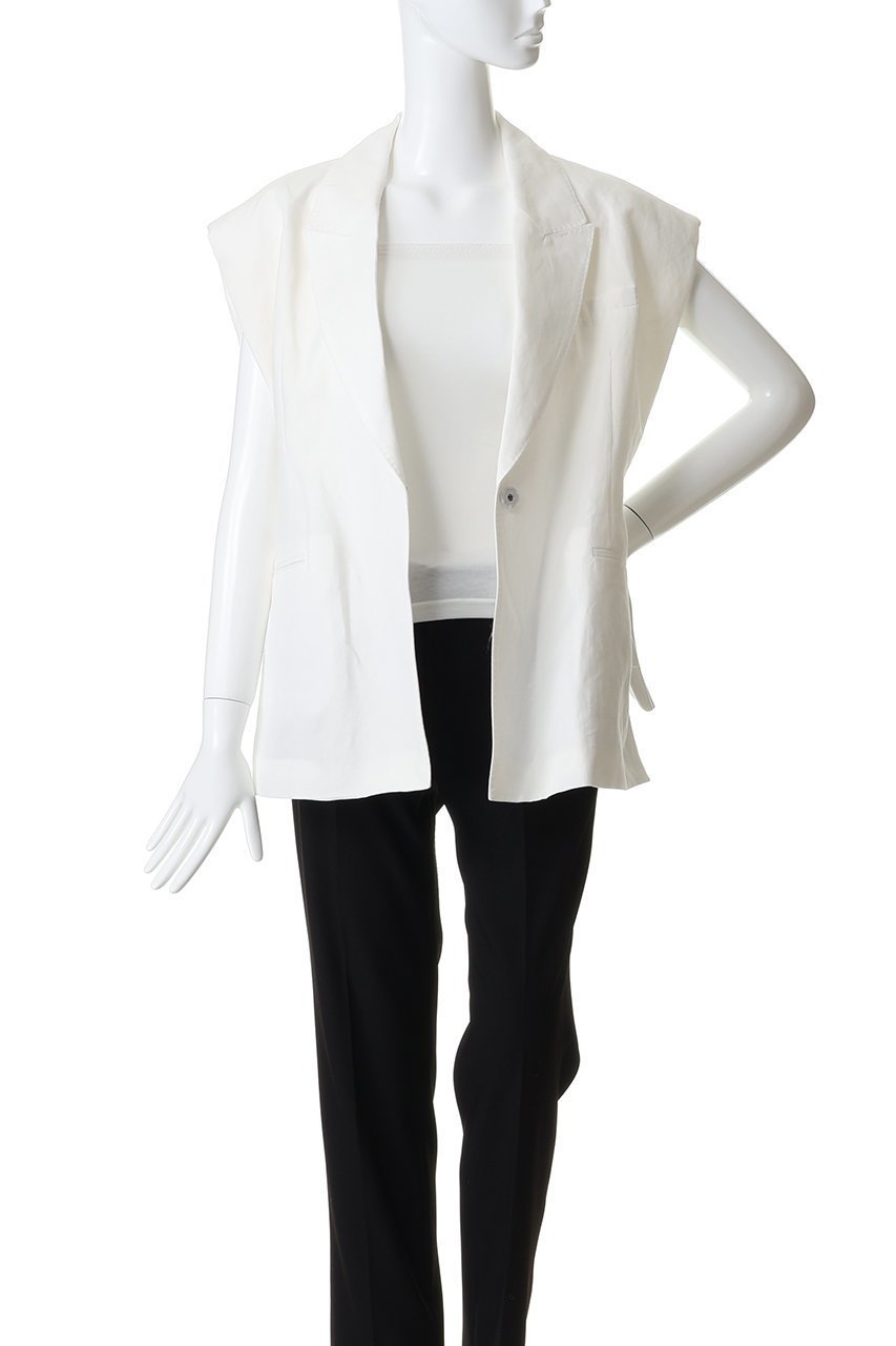 【ルームエイト/Room no.8】の【Room no.8 BLACK】LINEN ダブルブレスト ボリューム ジレ 人気、トレンドファッション・服の通販 founy(ファニー) 　ファッション　Fashion　レディースファッション　Fashion for Women　アウター　Coat / Outerwear Collection　レディースジャケット・軽アウター　Jackets　クール　Cool, Chic　ジャケット　Jacket, Outerwear　ダブル　Double, Double-Breasted　ベスト　Vest, Waistcoat　リネン　Linen, Linen Fabric　other-7|ID: prp329100004902659 ipo3291000000036690811