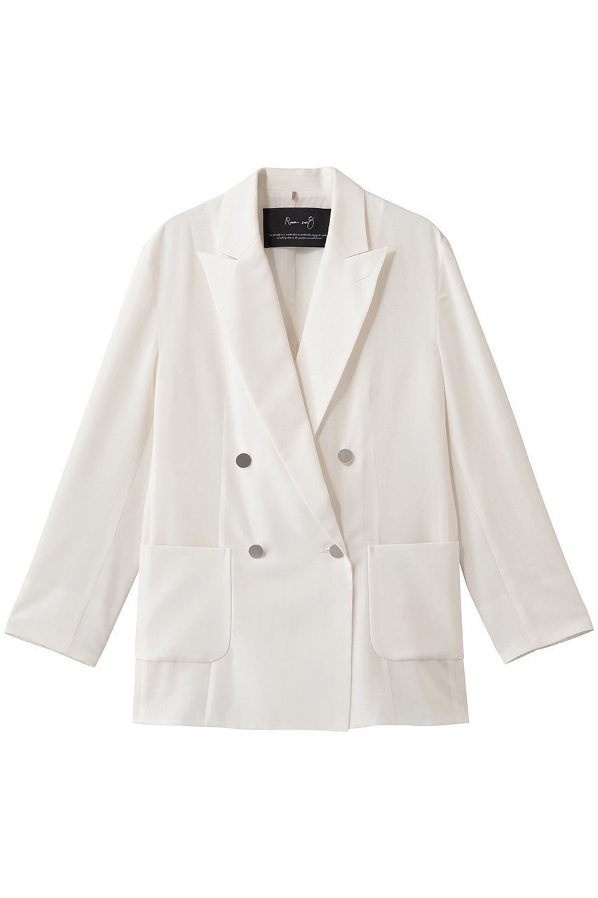 【ルームエイト/Room no.8】の【Room no.8 BLACK】SHEER TORO 4ボタン ブレスト ジャケット インテリア・キッズ・メンズ・レディースファッション・服の通販 founy(ファニー) 　ファッション　Fashion　レディースファッション　Fashion for Women　アウター　Coat / Outerwear Collection　レディースジャケット・軽アウター　Jackets　シアー　Sheer, See-Through　ジャケット　Jacket, Outerwear　ダブル　Double, Double-Breasted　マニッシュ　Mannish, Boyish　ホワイト|ID: prp329100004902660 ipo3291000000036690815