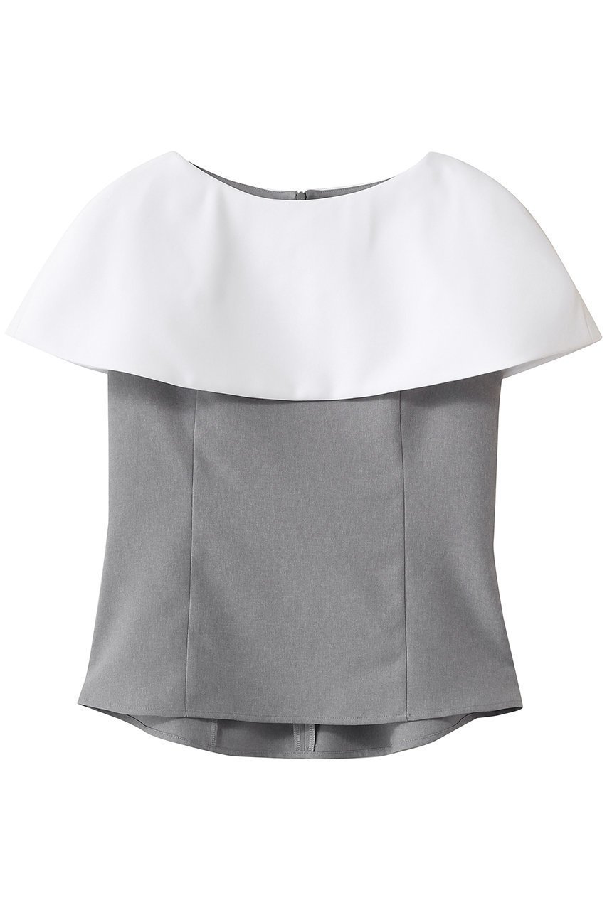 【アミカ/AMICA】のCAPE ツイルトップ インテリア・キッズ・メンズ・レディースファッション・服の通販 founy(ファニー) 　ファッション　Fashion　レディースファッション　Fashion for Women　トップス・カットソー　Cut & Sew Tops　シャツ・ブラウス・オフィスカジュアル　Elegant Blouses & Button-Ups　おすすめ　Recommended / Our Picks　カーディガン　Cardigan, Knitwear　ショート　Short, Short Length　スリーブ　Sleeve, Long Sleeve / Short Sleeve　パターン　Pattern, Design Print　ビジネス 仕事 通勤　Business / Work / Commuting　グレー|ID: prp329100004902673 ipo3291000000036690929