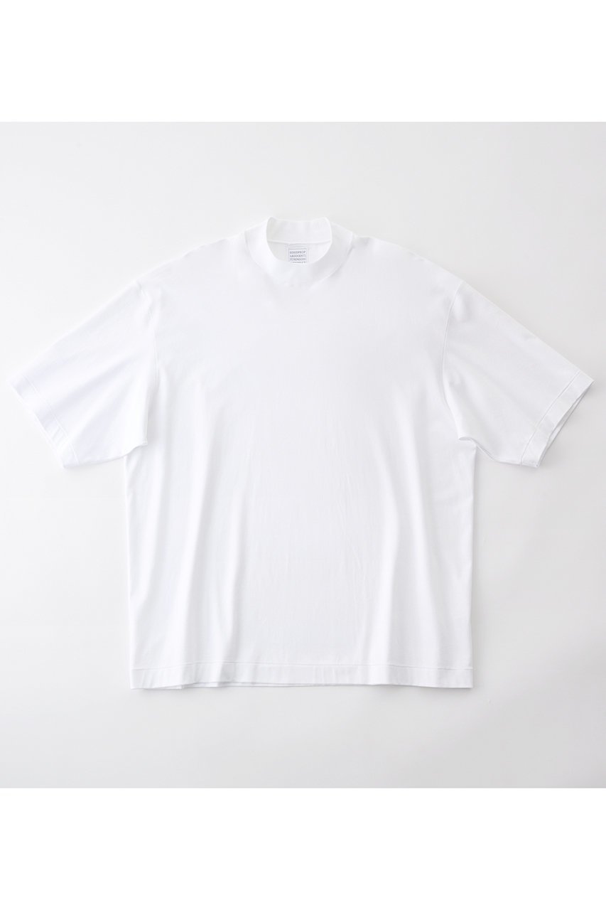 【グッド ピープル グッド ステッチング グッド プロダクト/GOOD PEOPLE GOOD STITCHING GOOD PRODUCT】の【UNISEX】モックネック ショートスリーブ Tシャツ インテリア・キッズ・メンズ・レディースファッション・服の通販 founy(ファニー) 　ファッション　Fashion　レディースファッション　Fashion for Women　トップス・カットソー　Cut & Sew Tops　シャツ・ブラウス・オフィスカジュアル　Elegant Blouses & Button-Ups　ロングTシャツ・Tシャツ　Longline T-Shirts & Tees　カットソー・ベーシックTシャツ　Cut-and-Sewn Tops / Stretch Tees & Basics　ユニセックス　Unisex, Genderless　インナー　Innerwear　ショート　Short, Short Length　スリーブ　Sleeve, Long Sleeve / Short Sleeve　ハーフ　Half, Half-Length　モックネック　Mock Neck, Short Turtleneck　ワイド　Wide, Wide Fit　定番　Standard, Basic Item　ホワイト|ID: prp329100004902674 ipo3291000000036690939
