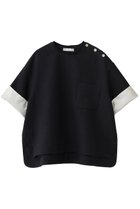 【エブール/ebure】のブークレツイード Tブラウス 人気、トレンドファッション・服の通販 founy(ファニー) ファッション Fashion レディースファッション Fashion for Women トップス・カットソー Cut & Sew Tops シャツ・ブラウス・オフィスカジュアル Elegant Blouses & Button-Ups ショート Short, Short Length ジャカード／ジャガード Jacquard, Woven Pattern スリット Slit, Slit Detail スリーブ Sleeve, Long Sleeve / Short Sleeve セットアップ Set-Up, Coordinated Outfit ツイード Twill, Twill Weave デニム Denim, Jeans Material エレガント 上品 Elegant thumbnail ネイビー|ID: prp329100004902681 ipo3291000000036691007