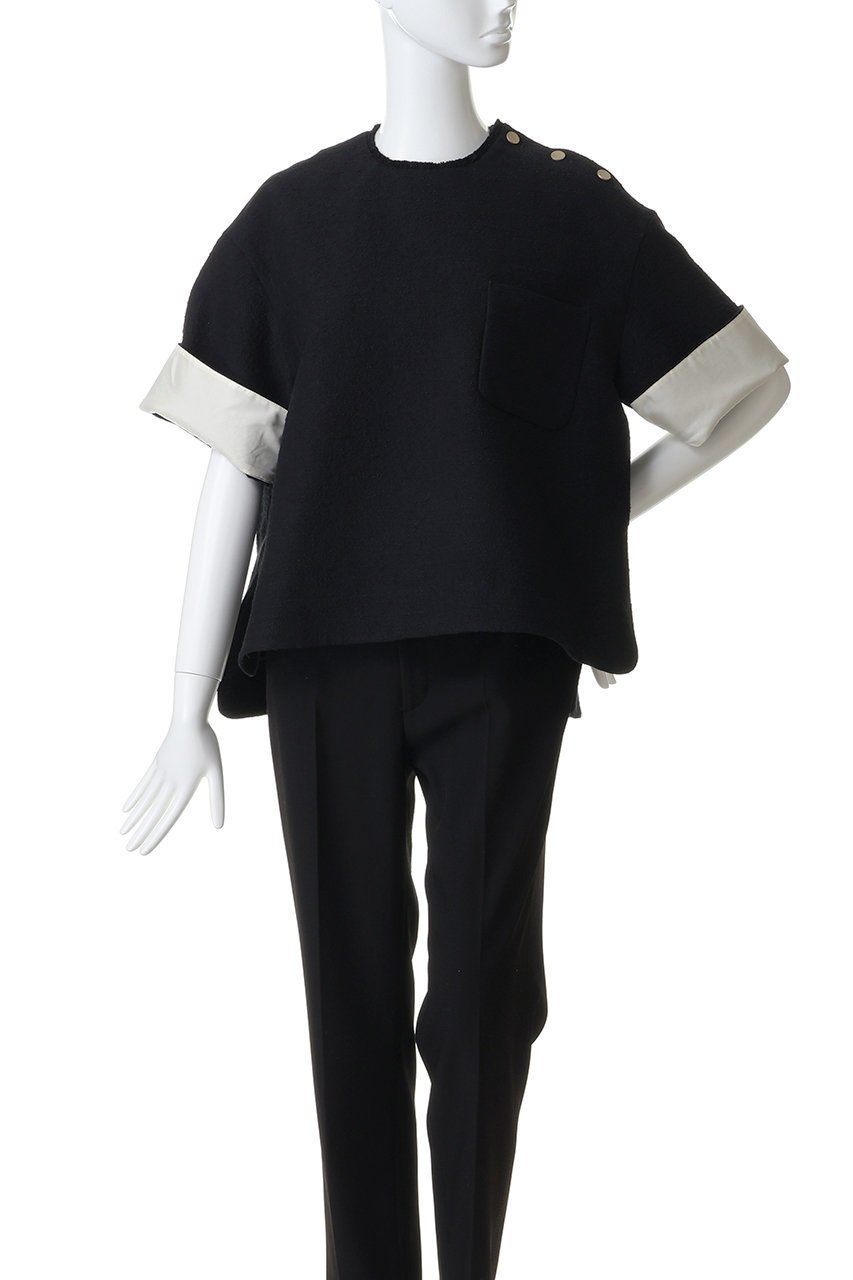 【エブール/ebure】のブークレツイード Tブラウス 人気、トレンドファッション・服の通販 founy(ファニー) 　ファッション　Fashion　レディースファッション　Fashion for Women　トップス・カットソー　Cut & Sew Tops　シャツ・ブラウス・オフィスカジュアル　Elegant Blouses & Button-Ups　ショート　Short, Short Length　ジャカード／ジャガード　Jacquard, Woven Pattern　スリット　Slit, Slit Detail　スリーブ　Sleeve, Long Sleeve / Short Sleeve　セットアップ　Set-Up, Coordinated Outfit　ツイード　Twill, Twill Weave　デニム　Denim, Jeans Material　エレガント 上品　Elegant　other-2|ID: prp329100004902681 ipo3291000000036691008