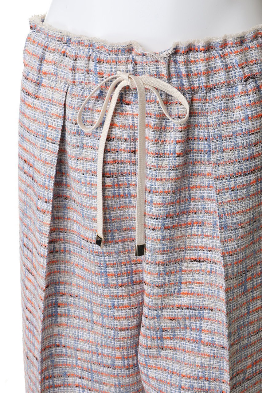 【エブール/ebure】のブルーネオンツイード イージーワイドパンツ 人気、トレンドファッション・服の通販 founy(ファニー) 　ファッション　Fashion　レディースファッション　Fashion for Women　パンツ　Pants & Trousers　オレンジ　Orange　ギャザー　Gathered, Ruffled　スピンドル　Spindle, Drawcord　ツイード　Twill, Twill Weave　トレンド　Trend, Trending Now　ネオン　Neon, Neon Color　パターン　Pattern, Design Print　フリンジ　Fringe, Tassel　ワイド　Wide, Wide Fit　春　Spring　other-5|ID: prp329100004902683 ipo3291000000036691029