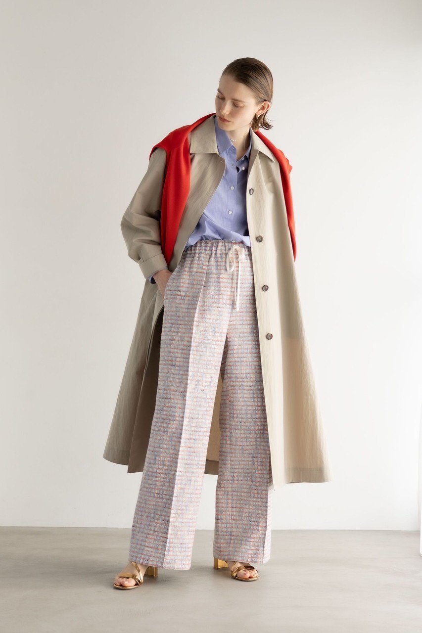 【エブール/ebure】のブルーネオンツイード イージーワイドパンツ 人気、トレンドファッション・服の通販 founy(ファニー) 　ファッション　Fashion　レディースファッション　Fashion for Women　パンツ　Pants & Trousers　オレンジ　Orange　ギャザー　Gathered, Ruffled　スピンドル　Spindle, Drawcord　ツイード　Twill, Twill Weave　トレンド　Trend, Trending Now　ネオン　Neon, Neon Color　パターン　Pattern, Design Print　フリンジ　Fringe, Tassel　ワイド　Wide, Wide Fit　春　Spring　other-6|ID: prp329100004902683 ipo3291000000036691030