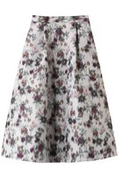 【エブール/ebure】のフェードフラワージャカード トラペーズスカート 人気、トレンドファッション・服の通販 founy(ファニー) ファッション Fashion レディースファッション Fashion for Women スカート Skirts ジャカード／ジャガード Jacquard, Woven Pattern プリーツ Pleats, Pleated |ID:prp329100004902685
