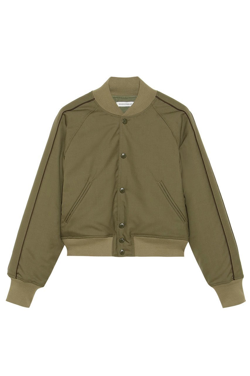 【マディソンブルー/MADISONBLUE】のPADDED STADIUM JACKET W/M パデッドスタジアムジャケット インテリア・キッズ・メンズ・レディースファッション・服の通販 founy(ファニー) 　ファッション　Fashion　レディースファッション　Fashion for Women　アウター　Coat / Outerwear Collection　レディースジャケット・軽アウター　Jackets　なめらか　Smooth, Silky Texture　ジャケット　Jacket, Outerwear　ポケット　Pocket, Pocket Detail　夏　Summer　カーキ|ID: prp329100004902690 ipo3291000000036691093