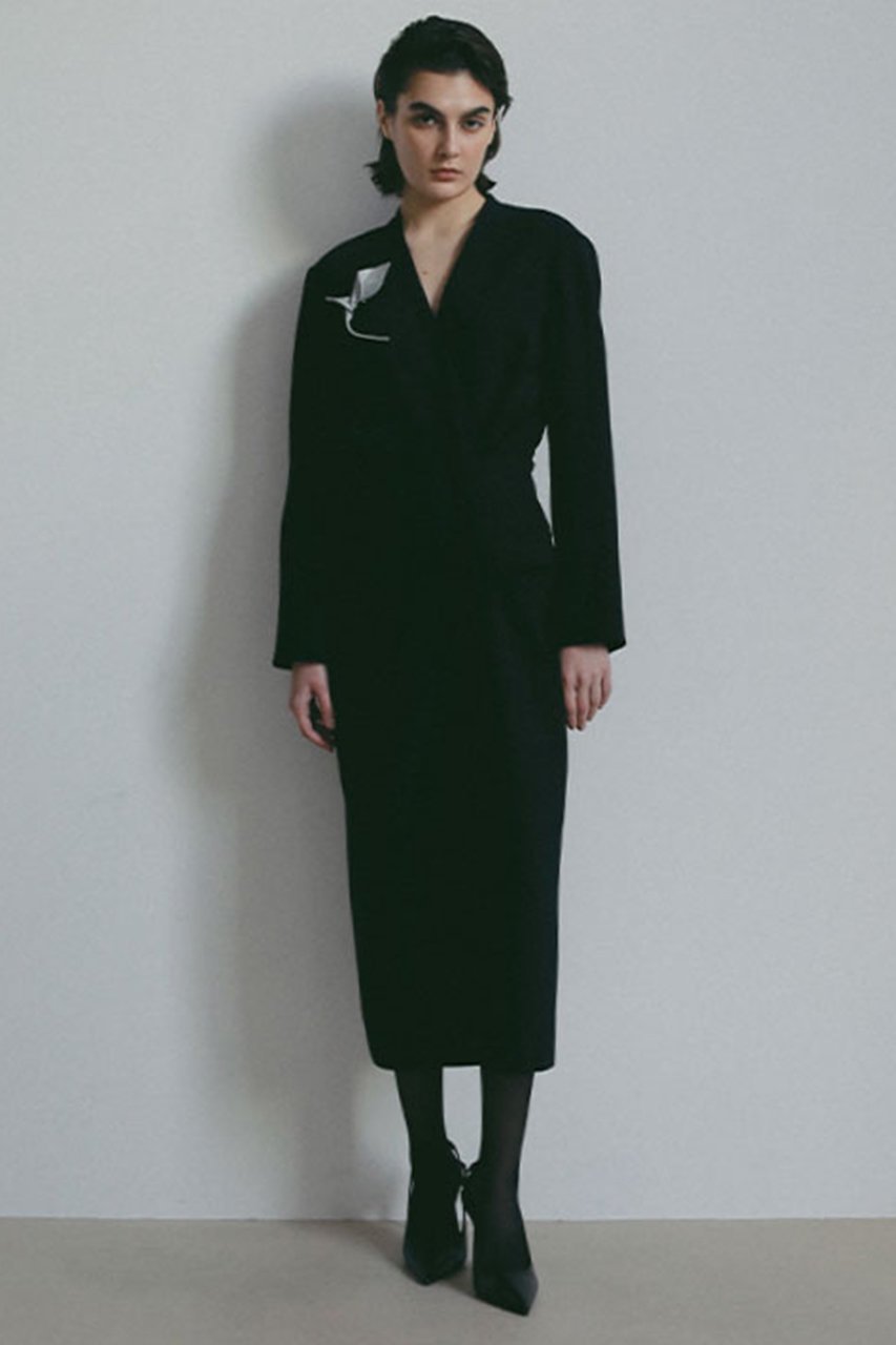 【エトレトウキョウ/ETRE TOKYO】の【SANTE】カシュクールドレス インテリア・キッズ・メンズ・レディースファッション・服の通販 founy(ファニー) ファッション Fashion レディースファッション Fashion for Women ワンピース Dresses フォーマル・パーティードレス・結婚式用ドレス Elegant & Casual Dresses チュニック Tunic Tops & Dresses キュプラ Cupro, Eco Fabric シェイプ Shape, Slim Fit ジャケット Jacket, Outerwear チュニック Tunic, Long Top なめらか Smooth, Silky Texture フォルム Silhouette, Form フォーマル Formal, Dressy フラップ Flap, Flap Pocket ポケット Pocket, Pocket Detail ロング Long, Long-Length エレガント 上品 Elegant セレモニー Ceremony ネイビー|ID: prp329100004902691 ipo3291000000036691101