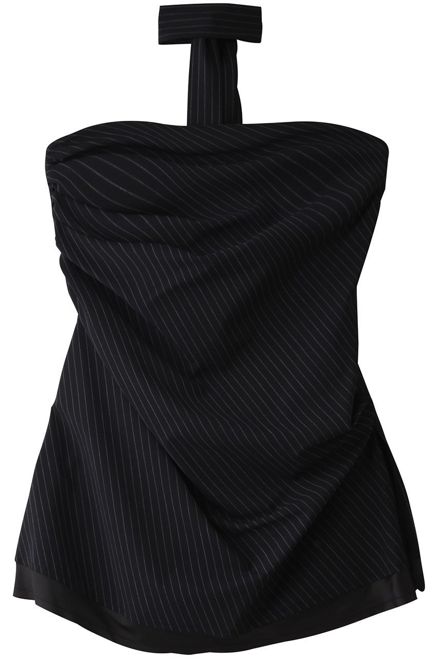 【プランク プロジェクト/PRANK PROJECT】のアシメドレーピングベアトップ / Asymmetrical Draping Bare Top インテリア・キッズ・メンズ・レディースファッション・服の通販 founy(ファニー) 　ファッション　Fashion　レディースファッション　Fashion for Women　トップス・カットソー　Cut & Sew Tops　キャミソール&ノースリーブ　Camisoles & Sleeveless Tops　シャツ・ブラウス・オフィスカジュアル　Elegant Blouses & Button-Ups　ウォッシャブル　Machine Washable　ストライプ　Stripe, Striped Pattern　ストレッチ　Stretch, Stretchy Fabric　タンク　Tank Top, Sleeveless Top　ノースリーブ　Sleeveless, No-Sleeve　夏　Summer　春　Spring　S/S・春夏　SS, Spring/Summer, Warm Season　NVY(ネイビー)|ID: prp329100004902744 ipo3291000000036691559