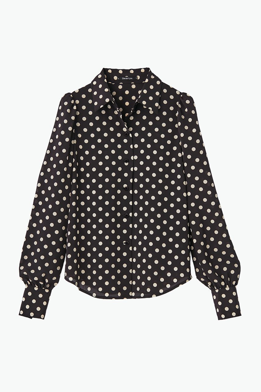 【デイジーリン/DAISY LIN】のBlouse “Dots Lady” 人気、トレンドファッション・服の通販 founy(ファニー) 　ファッション　Fashion　レディースファッション　Fashion for Women　トップス・カットソー　Cut & Sew Tops　シャツ・ブラウス・オフィスカジュアル　Elegant Blouses & Button-Ups　おすすめ　Recommended / Our Picks　ウォッシャブル　Machine Washable　エレガント 上品　Elegant　シルク　Silk, 100% Silk　スリーブ　Sleeve, Long Sleeve / Short Sleeve　ドット　Polka Dot, Dot Pattern　モダン　Modern, Contemporary　ロング　Long, Long-Length　人気　Popular, Best Seller　 other-1|ID: prp329100004902749 ipo3291000000036691599