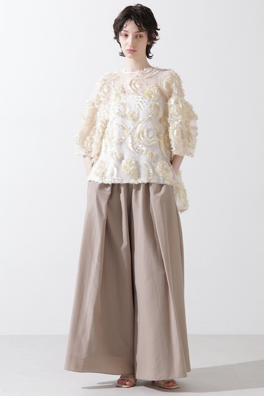 【ヒューエルミュージアム/hueLe Museum】の【hLM】シアーカットジャガードブラウス 人気、トレンドファッション・服の通販 founy(ファニー) ファッション Fashion レディースファッション Fashion for Women トップス・カットソー Cut & Sew Tops シャツ・ブラウス・オフィスカジュアル Elegant Blouses & Button-Ups エレガント 上品 Elegant オーガンジー Organza Fabric ショート Short, Short Length シンプル Simple, Minimal スリーブ Sleeve, Long Sleeve / Short Sleeve モチーフ Motif, Design Theme リボン Ribbon, Bow other-4|ID: prp329100004902753 ipo3291000000036691633