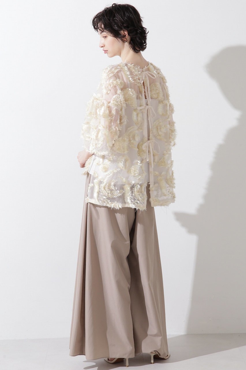 【ヒューエルミュージアム/hueLe Museum】の【hLM】シアーカットジャガードブラウス 人気、トレンドファッション・服の通販 founy(ファニー) ファッション Fashion レディースファッション Fashion for Women トップス・カットソー Cut & Sew Tops シャツ・ブラウス・オフィスカジュアル Elegant Blouses & Button-Ups エレガント 上品 Elegant オーガンジー Organza Fabric ショート Short, Short Length シンプル Simple, Minimal スリーブ Sleeve, Long Sleeve / Short Sleeve モチーフ Motif, Design Theme リボン Ribbon, Bow other-6|ID: prp329100004902753 ipo3291000000036691635