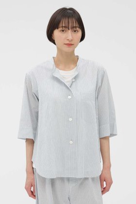 【マーガレットハウエル/MARGARET HOWELL】のCOTTON LINEN MINI STRIPE SHIRT 人気、トレンドファッション・服の通販 founy(ファニー) ファッション Fashion レディースファッション Fashion for Women トップス・カットソー Cut & Sew Tops シャツ・ブラウス・オフィスカジュアル Elegant Blouses & Button-Ups おすすめ Recommended / Our Picks ショート Short, Short Length ストライプ Stripe, Striped Pattern スリーブ Sleeve, Long Sleeve / Short Sleeve セットアップ Set-Up, Coordinated Outfit パッチ Patch, Appliqué ポケット Pocket, Pocket Detail リネン Linen, Linen Fabric 夏 Summer 新作・新入荷 New Arrivals / New In |ID:prp329100004902758
