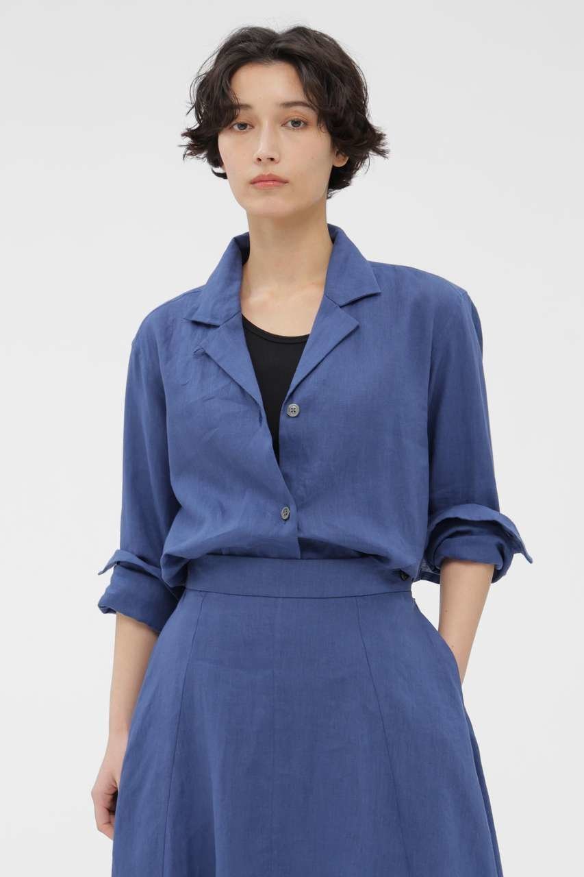 【マーガレットハウエル/MARGARET HOWELL】のLIGHT WEIGHT LINEN SHIRT インテリア・キッズ・メンズ・レディースファッション・服の通販 founy(ファニー) 　ファッション　Fashion　レディースファッション　Fashion for Women　トップス・カットソー　Cut & Sew Tops　シャツ・ブラウス・オフィスカジュアル　Elegant Blouses & Button-Ups　スクエア　Square, Square Shape　スリーブ　Sleeve, Long Sleeve / Short Sleeve　バランス　Balance, Style Balance　リネン　Linen, Linen Fabric　ロング　Long, Long-Length　夏　Summer　新作・新入荷　New Arrivals / New In　ブルー|ID: prp329100004902759 ipo3291000000036691684