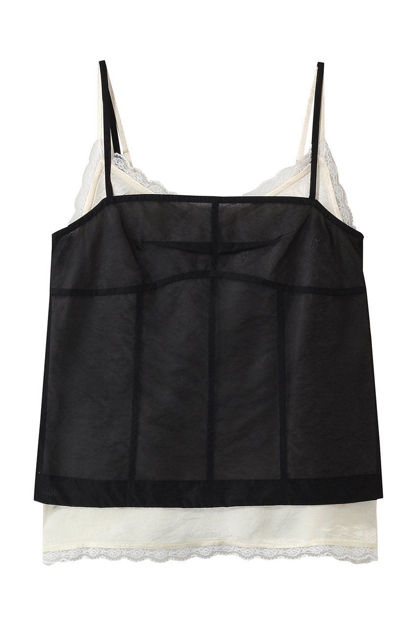 【プランク プロジェクト/PRANK PROJECT】のキャミソールレイヤードトップ インテリア・キッズ・メンズ・レディースファッション・服の通販 founy(ファニー) 　ファッション　Fashion　レディースファッション　Fashion for Women　トップス・カットソー　Cut & Sew Tops　キャミソール&ノースリーブ　Camisoles & Sleeveless Tops　シャツ・ブラウス・オフィスカジュアル　Elegant Blouses & Button-Ups　インナー　Innerwear　インナーキャミ　Inner Camisole　オーガンジー　Organza Fabric　キャミソール　Camisole, Spaghetti Strap Top　シアー　Sheer, See-Through　ジャケット　Jacket, Outerwear　スリーブ　Sleeve, Long Sleeve / Short Sleeve　トリミング　Trimming, Decorative Edge　バランス　Balance, Style Balance　レース　Lace, Lace Fabric　ロング　Long, Long-Length　エレガント 上品　Elegant　BLK(ブラック)|ID: prp329100004902810 ipo3291000000036692846