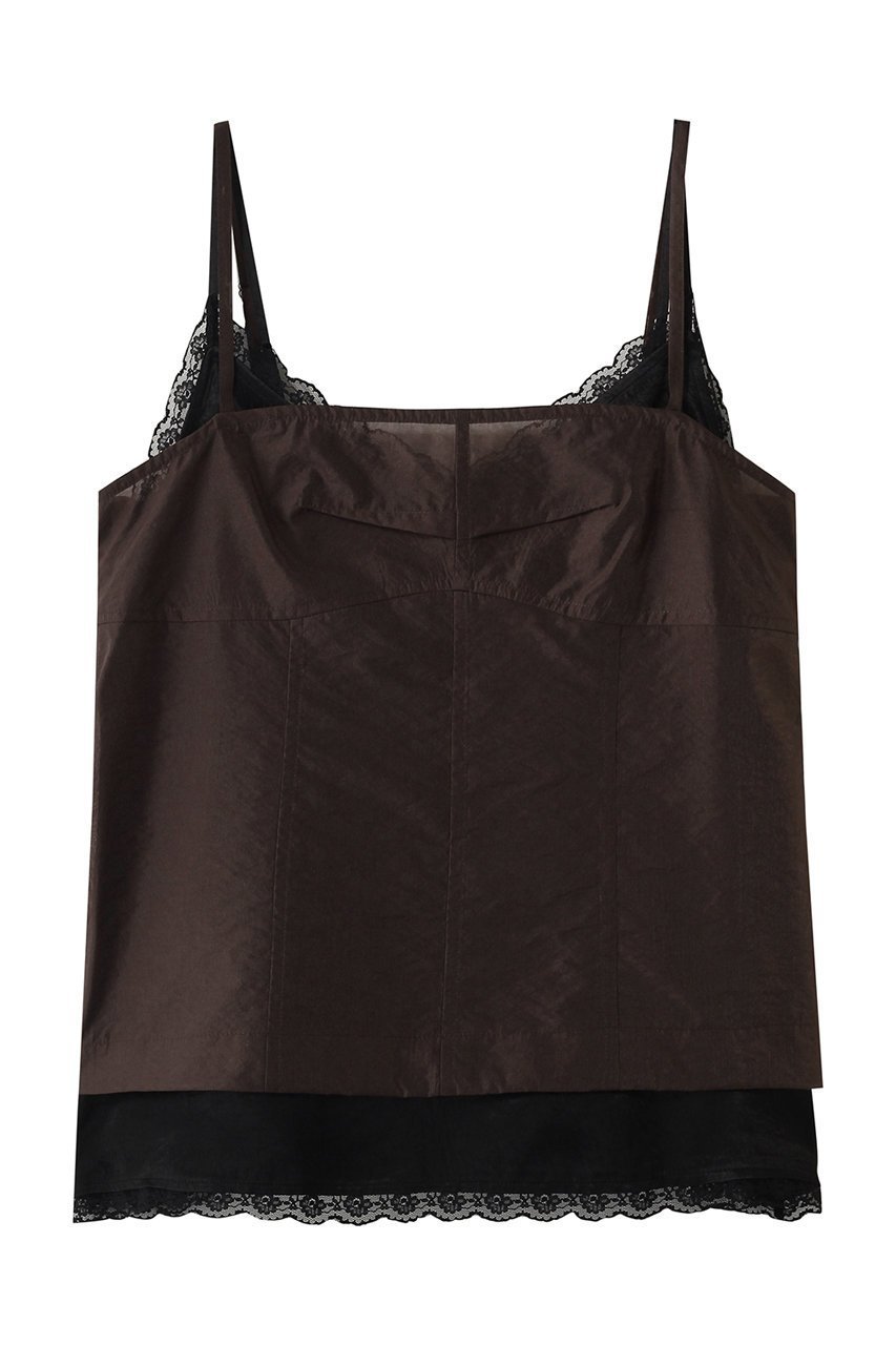 【プランク プロジェクト/PRANK PROJECT】のキャミソールレイヤードトップ インテリア・キッズ・メンズ・レディースファッション・服の通販 founy(ファニー) 　ファッション　Fashion　レディースファッション　Fashion for Women　トップス・カットソー　Cut & Sew Tops　キャミソール&ノースリーブ　Camisoles & Sleeveless Tops　シャツ・ブラウス・オフィスカジュアル　Elegant Blouses & Button-Ups　インナー　Innerwear　インナーキャミ　Inner Camisole　オーガンジー　Organza Fabric　キャミソール　Camisole, Spaghetti Strap Top　シアー　Sheer, See-Through　ジャケット　Jacket, Outerwear　スリーブ　Sleeve, Long Sleeve / Short Sleeve　トリミング　Trimming, Decorative Edge　バランス　Balance, Style Balance　レース　Lace, Lace Fabric　ロング　Long, Long-Length　エレガント 上品　Elegant　BRN(ブラウン)|ID: prp329100004902810 ipo3291000000036692847