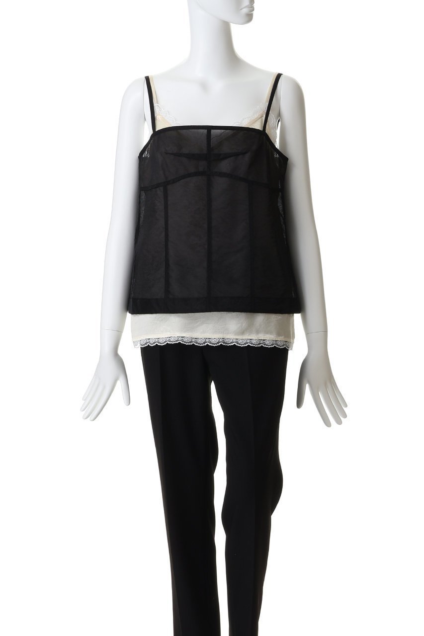 【プランク プロジェクト/PRANK PROJECT】のキャミソールレイヤードトップ 人気、トレンドファッション・服の通販 founy(ファニー) 　ファッション　Fashion　レディースファッション　Fashion for Women　トップス・カットソー　Cut & Sew Tops　キャミソール&ノースリーブ　Camisoles & Sleeveless Tops　シャツ・ブラウス・オフィスカジュアル　Elegant Blouses & Button-Ups　インナー　Innerwear　インナーキャミ　Inner Camisole　オーガンジー　Organza Fabric　キャミソール　Camisole, Spaghetti Strap Top　シアー　Sheer, See-Through　ジャケット　Jacket, Outerwear　スリーブ　Sleeve, Long Sleeve / Short Sleeve　トリミング　Trimming, Decorative Edge　バランス　Balance, Style Balance　レース　Lace, Lace Fabric　ロング　Long, Long-Length　エレガント 上品　Elegant　other-2|ID: prp329100004902810 ipo3291000000036692848