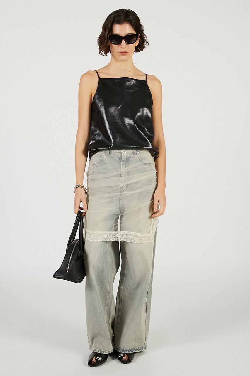 【プランク プロジェクト/PRANK PROJECT】のチュールスカートレイヤードデニム 人気、トレンドファッション・服の通販 founy(ファニー) 　ファッション　Fashion　レディースファッション　Fashion for Women　スカート　Skirts　パンツ　Pants & Trousers　デニムパンツ・ジーンズ・美脚デニム　Denim Jeans & Pants　おすすめ　Recommended / Our Picks　ジャケット　Jacket, Outerwear　ストレッチ　Stretch, Stretchy Fabric　ダウン　Down, Puffer　チュール　Tulip, Tulip Motif　デニム　Denim, Jeans Material　ドレープ　Drape, Draping Fabric　バランス　Balance, Style Balance　other-8|ID: prp329100004902818 ipo3291000000036692988