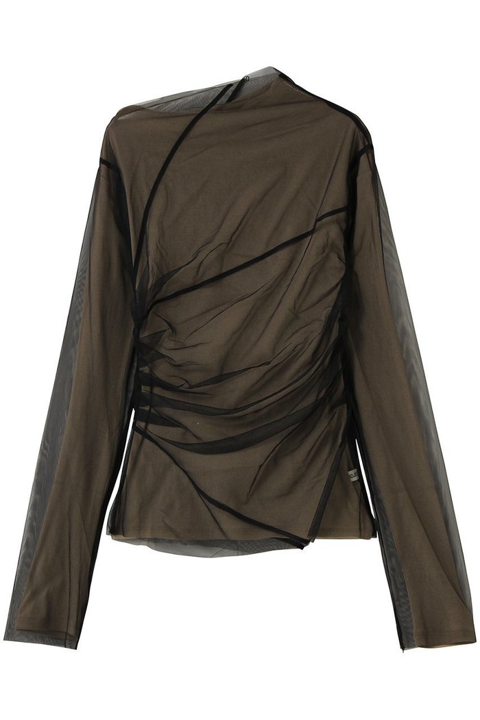 【プランク プロジェクト/PRANK PROJECT】のチュールレイヤードドレープトップ インテリア・キッズ・メンズ・レディースファッション・服の通販 founy(ファニー) https://founy.com/ ファッション Fashion レディースファッション Fashion for Women トップス・カットソー Cut & Sew Tops シャツ・ブラウス・オフィスカジュアル Elegant Blouses & Button-Ups ロングTシャツ・Tシャツ Longline T-Shirts & Tees カットソー・ベーシックTシャツ Cut-and-Sewn Tops / Stretch Tees & Basics おすすめ Recommended / Our Picks インナー Innerwear シアー Sheer, See-Through スリーブ Sleeve, Long Sleeve / Short Sleeve テレコ Ribbed, Rib Stitch ドレープ Drape, Draping Fabric バランス Balance, Style Balance フェミニン Feminine, Girly フォルム Silhouette, Form ボトム Bottoms, Lower Wear ロング Long, Long-Length |ID: prp329100004902822 ipo3291000000036693038