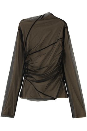 【プランク プロジェクト/PRANK PROJECT】のチュールレイヤードドレープトップ 人気、トレンドファッション・服の通販 founy(ファニー) ファッション Fashion レディースファッション Fashion for Women トップス・カットソー Cut & Sew Tops シャツ・ブラウス・オフィスカジュアル Elegant Blouses & Button-Ups ロングTシャツ・Tシャツ Longline T-Shirts & Tees カットソー・ベーシックTシャツ Cut-and-Sewn Tops / Stretch Tees & Basics おすすめ Recommended / Our Picks インナー Innerwear シアー Sheer, See-Through スリーブ Sleeve, Long Sleeve / Short Sleeve テレコ Ribbed, Rib Stitch ドレープ Drape, Draping Fabric バランス Balance, Style Balance フェミニン Feminine, Girly フォルム Silhouette, Form ボトム Bottoms, Lower Wear ロング Long, Long-Length |ID:prp329100004902822