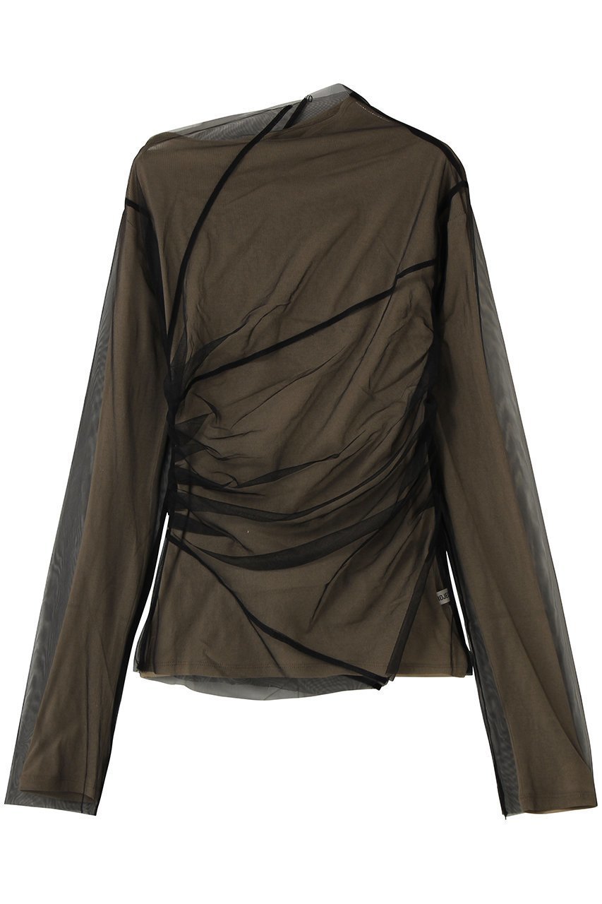 【プランク プロジェクト/PRANK PROJECT】のチュールレイヤードドレープトップ 人気、トレンドファッション・服の通販 founy(ファニー) 　ファッション　Fashion　レディースファッション　Fashion for Women　トップス・カットソー　Cut & Sew Tops　シャツ・ブラウス・オフィスカジュアル　Elegant Blouses & Button-Ups　ロングTシャツ・Tシャツ　Longline T-Shirts & Tees　カットソー・ベーシックTシャツ　Cut-and-Sewn Tops / Stretch Tees & Basics　おすすめ　Recommended / Our Picks　インナー　Innerwear　シアー　Sheer, See-Through　スリーブ　Sleeve, Long Sleeve / Short Sleeve　テレコ　Ribbed, Rib Stitch　ドレープ　Drape, Draping Fabric　バランス　Balance, Style Balance　フェミニン　Feminine, Girly　フォルム　Silhouette, Form　ボトム　Bottoms, Lower Wear　ロング　Long, Long-Length　 other-1|ID: prp329100004902822 ipo3291000000036693038