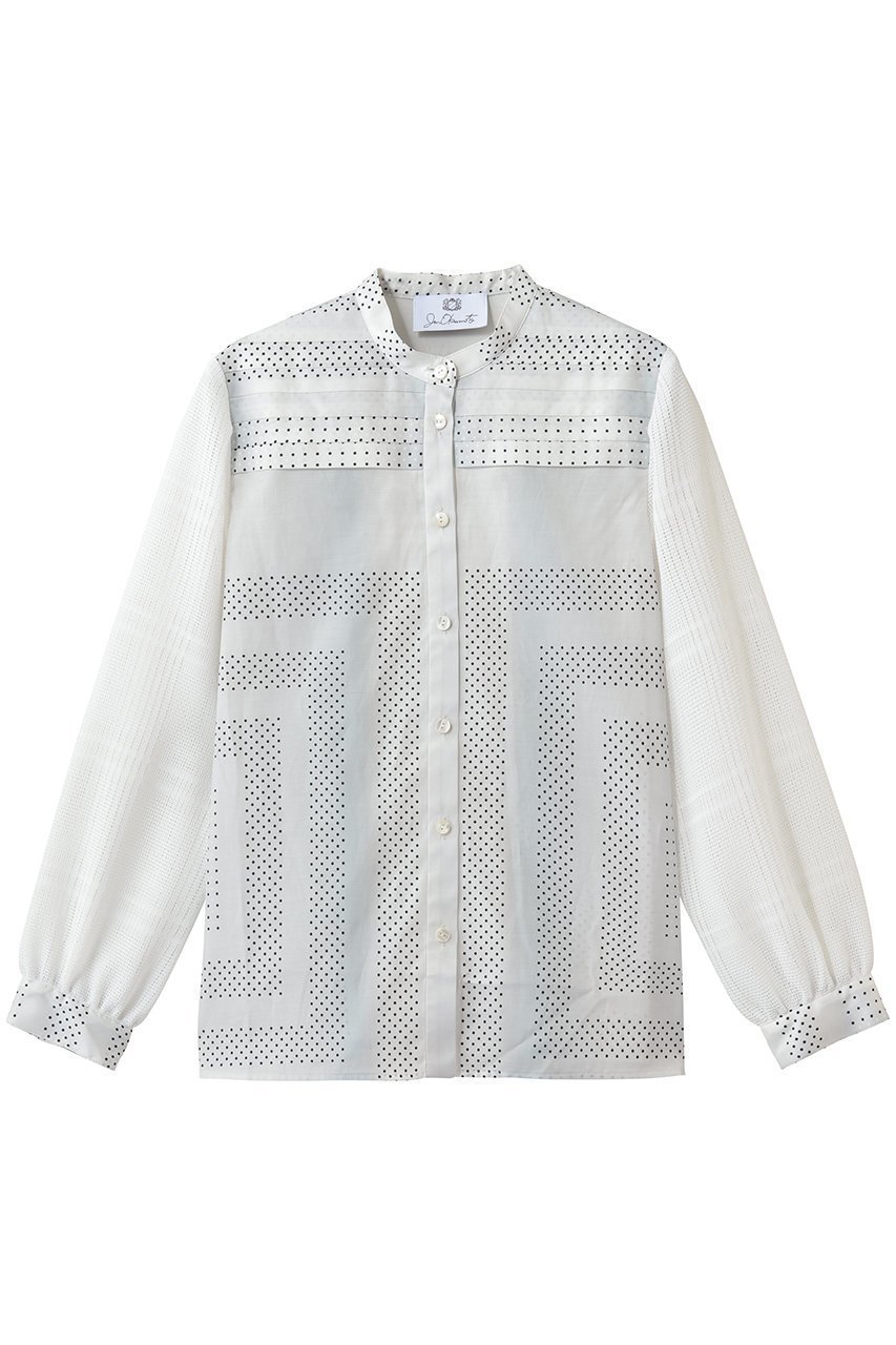 【その他のブランド/Other】のオリジナルプリント スタンドカラーブラウス 人気、トレンドファッション・服の通販 founy(ファニー) 　ファッション　Fashion　レディースファッション　Fashion for Women　トップス・カットソー　Cut & Sew Tops　シャツ・ブラウス・オフィスカジュアル　Elegant Blouses & Button-Ups　おすすめ　Recommended / Our Picks　グラデーション　Gradient, Ombre　スタンド　Stand Collar, Upright Stand　ストライプ　Stripe, Striped Pattern　ストレート　Straight, Straight Cut　スリーブ　Sleeve, Long Sleeve / Short Sleeve　セットアップ　Set-Up, Coordinated Outfit　デニム　Denim, Jeans Material　ドット　Polka Dot, Dot Pattern　プリント　Print, Printed Pattern　モチーフ　Motif, Design Theme　ロング　Long, Long-Length　エレガント 上品　Elegant　夏　Summer　 other-1|ID: prp329100004902950 ipo3291000000036694448