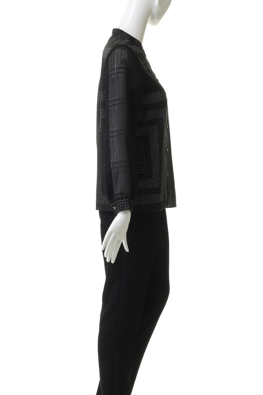 【その他のブランド/Other】のオリジナルプリント スタンドカラーブラウス 人気、トレンドファッション・服の通販 founy(ファニー) 　ファッション　Fashion　レディースファッション　Fashion for Women　トップス・カットソー　Cut & Sew Tops　シャツ・ブラウス・オフィスカジュアル　Elegant Blouses & Button-Ups　おすすめ　Recommended / Our Picks　グラデーション　Gradient, Ombre　スタンド　Stand Collar, Upright Stand　ストライプ　Stripe, Striped Pattern　ストレート　Straight, Straight Cut　スリーブ　Sleeve, Long Sleeve / Short Sleeve　セットアップ　Set-Up, Coordinated Outfit　デニム　Denim, Jeans Material　ドット　Polka Dot, Dot Pattern　プリント　Print, Printed Pattern　モチーフ　Motif, Design Theme　ロング　Long, Long-Length　エレガント 上品　Elegant　夏　Summer　other-3|ID: prp329100004902950 ipo3291000000036745267