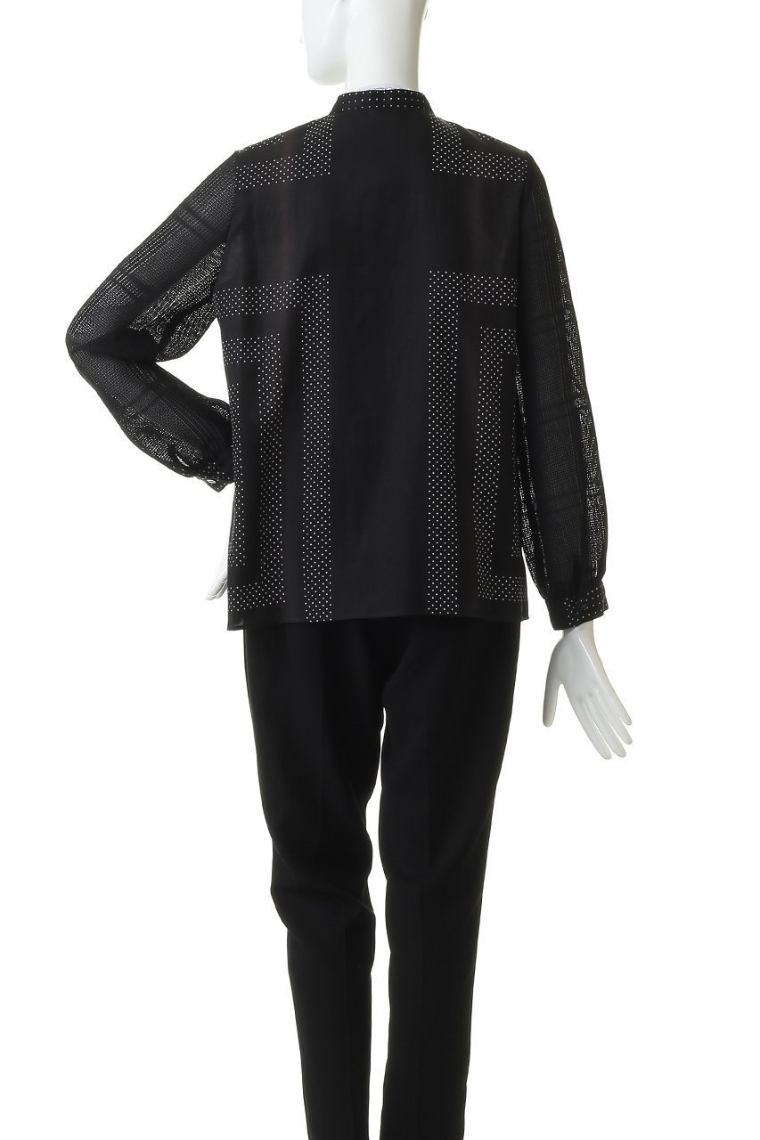 【その他のブランド/Other】のオリジナルプリント スタンドカラーブラウス 人気、トレンドファッション・服の通販 founy(ファニー) 　ファッション　Fashion　レディースファッション　Fashion for Women　トップス・カットソー　Cut & Sew Tops　シャツ・ブラウス・オフィスカジュアル　Elegant Blouses & Button-Ups　おすすめ　Recommended / Our Picks　グラデーション　Gradient, Ombre　スタンド　Stand Collar, Upright Stand　ストライプ　Stripe, Striped Pattern　ストレート　Straight, Straight Cut　スリーブ　Sleeve, Long Sleeve / Short Sleeve　セットアップ　Set-Up, Coordinated Outfit　デニム　Denim, Jeans Material　ドット　Polka Dot, Dot Pattern　プリント　Print, Printed Pattern　モチーフ　Motif, Design Theme　ロング　Long, Long-Length　エレガント 上品　Elegant　夏　Summer　other-4|ID: prp329100004902950 ipo3291000000036745268