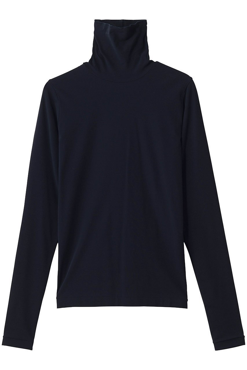 【アルアバイル/allureville】の強撚フライスタートルプルオーバー インテリア・キッズ・メンズ・レディースファッション・服の通販 founy(ファニー) 　ファッション　Fashion　レディースファッション　Fashion for Women　トップス・カットソー　Cut & Sew Tops　シャツ・ブラウス・オフィスカジュアル　Elegant Blouses & Button-Ups　ロングTシャツ・Tシャツ　Longline T-Shirts & Tees　カジュアルプルオーバー・ニットトップス　Pullovers & Knit Tops / Casual Pullovers　カットソー・ベーシックTシャツ　Cut-and-Sewn Tops / Stretch Tees & Basics　インナー　Innerwear　シンプル　Simple, Minimal　スリーブ　Sleeve, Long Sleeve / Short Sleeve　ロング　Long, Long-Length　ネイビー|ID: prp329100004902963 ipo3291000000036694585