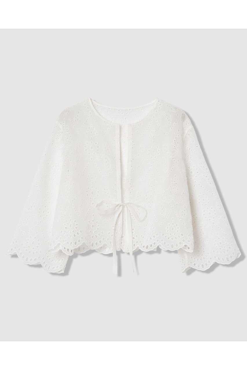 【アナイ/ANAYI】の【セットアップ対応商品】エンブロイダリーボレロ ブラウス インテリア・キッズ・メンズ・レディースファッション・服の通販 founy(ファニー) 　ファッション　Fashion　レディースファッション　Fashion for Women　アウター　Coat / Outerwear Collection　ボレロ・ショート丈ジャケット / ドレス羽織りに　Boleros & Short Jackets　トップス・カットソー　Cut & Sew Tops　シャツ・ブラウス・オフィスカジュアル　Elegant Blouses & Button-Ups　おすすめ　Recommended / Our Picks　インナー　Innerwear　エンブロイダリー　Embroidery Design　キャミソール　Camisole, Spaghetti Strap Top　シアー　Sheer, See-Through　シルク　Silk, 100% Silk　スリーブ　Sleeve, Long Sleeve / Short Sleeve　セットアップ　Set-Up, Coordinated Outfit　フロント　Front, Front Design　ボレロ　Bolero, Short Cardigan　リボン　Ribbon, Bow　ロング　Long, Long-Length　無地　Plain, Solid Color　オフホワイト|ID: prp329100004902967 ipo3291000000036694622