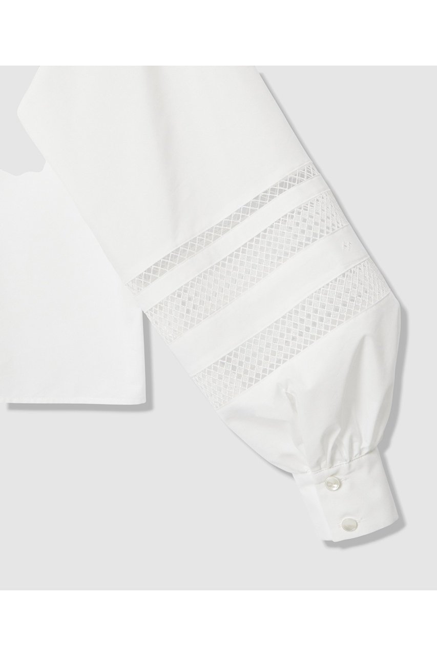 【アナイ/ANAYI】のブロードレース切り替えスリーブ ブラウス 人気、トレンドファッション・服の通販 founy(ファニー) 　ファッション　Fashion　レディースファッション　Fashion for Women　トップス・カットソー　Cut & Sew Tops　シャツ・ブラウス・オフィスカジュアル　Elegant Blouses & Button-Ups　おすすめ　Recommended / Our Picks　なめらか　Smooth, Silky Texture　スリーブ　Sleeve, Long Sleeve / Short Sleeve　フレア　Flare, Flared　ブロード　Broadcloth, Fine Cotton　メッシュ　Mesh, Net Fabric　レース　Lace, Lace Fabric　ロング　Long, Long-Length　ワイド　Wide, Wide Fit　新作・新入荷　New Arrivals / New In　other-5|ID: prp329100004902969 ipo3291000000036694644