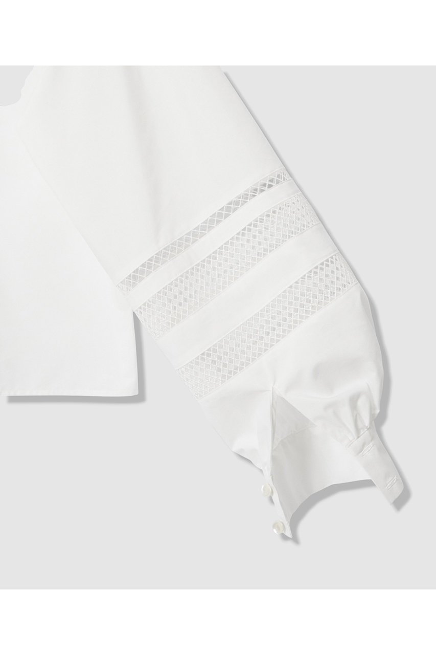 【アナイ/ANAYI】のブロードレース切り替えスリーブ ブラウス 人気、トレンドファッション・服の通販 founy(ファニー) 　ファッション　Fashion　レディースファッション　Fashion for Women　トップス・カットソー　Cut & Sew Tops　シャツ・ブラウス・オフィスカジュアル　Elegant Blouses & Button-Ups　おすすめ　Recommended / Our Picks　なめらか　Smooth, Silky Texture　スリーブ　Sleeve, Long Sleeve / Short Sleeve　フレア　Flare, Flared　ブロード　Broadcloth, Fine Cotton　メッシュ　Mesh, Net Fabric　レース　Lace, Lace Fabric　ロング　Long, Long-Length　ワイド　Wide, Wide Fit　新作・新入荷　New Arrivals / New In　other-6|ID: prp329100004902969 ipo3291000000036694646