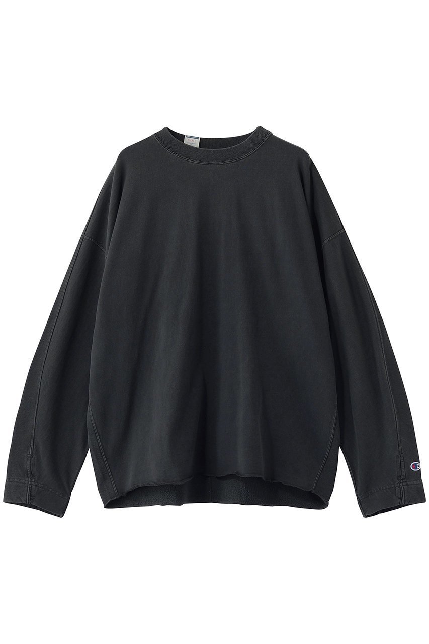 【エヌ.ハリウッド/N.HOOLYWOOD / MEN】の【MEN】【EXCANGE SERVICE × Champion】リバーシブル ドルマン スウェットシャツ インテリア・キッズ・メンズ・レディースファッション・服の通販 founy(ファニー) 　ファッション　Fashion　メンズファッション　Fashion for Men　トップス・カットソー　Cut & Sew Tops　パーカー・フーディー / カジュアルコーデ　Hoodies & Parkas　メンズシャツ　Shirts　ボックス　Boxy, Box Shape　リバーシブル　Reversible, Two-Sided　切替　Switching, Contrast Panel　無地　Plain, Solid Color　チャコール|ID: prp329100004902975 ipo3291000000036694687