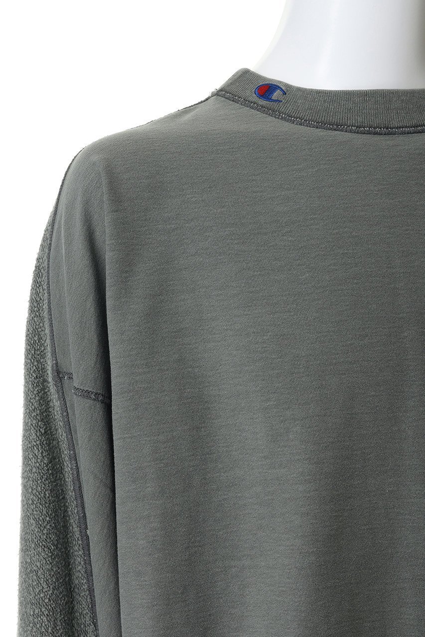 【エヌ.ハリウッド/N.HOOLYWOOD / MEN】の【MEN】【EXCANGE SERVICE × Champion】リバーシブル ドルマン スウェットシャツ 人気、トレンドファッション・服の通販 founy(ファニー) 　ファッション　Fashion　メンズファッション　Fashion for Men　トップス・カットソー　Cut & Sew Tops　パーカー・フーディー / カジュアルコーデ　Hoodies & Parkas　メンズシャツ　Shirts　ボックス　Boxy, Box Shape　リバーシブル　Reversible, Two-Sided　切替　Switching, Contrast Panel　無地　Plain, Solid Color　other-7|ID: prp329100004902975 ipo3291000000036694693