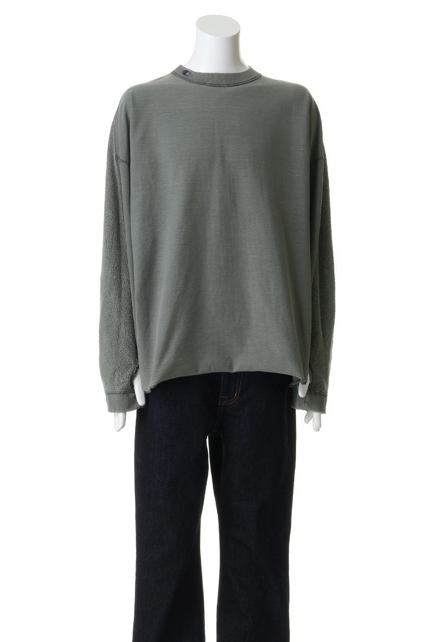 【エヌ.ハリウッド/N.HOOLYWOOD / MEN】の【MEN】【EXCANGE SERVICE × Champion】リバーシブル ドルマン スウェットシャツ 人気、トレンドファッション・服の通販 founy(ファニー) 　ファッション　Fashion　メンズファッション　Fashion for Men　トップス・カットソー　Cut & Sew Tops　パーカー・フーディー / カジュアルコーデ　Hoodies & Parkas　メンズシャツ　Shirts　ボックス　Boxy, Box Shape　リバーシブル　Reversible, Two-Sided　切替　Switching, Contrast Panel　無地　Plain, Solid Color　other-8|ID: prp329100004902975 ipo3291000000036694694