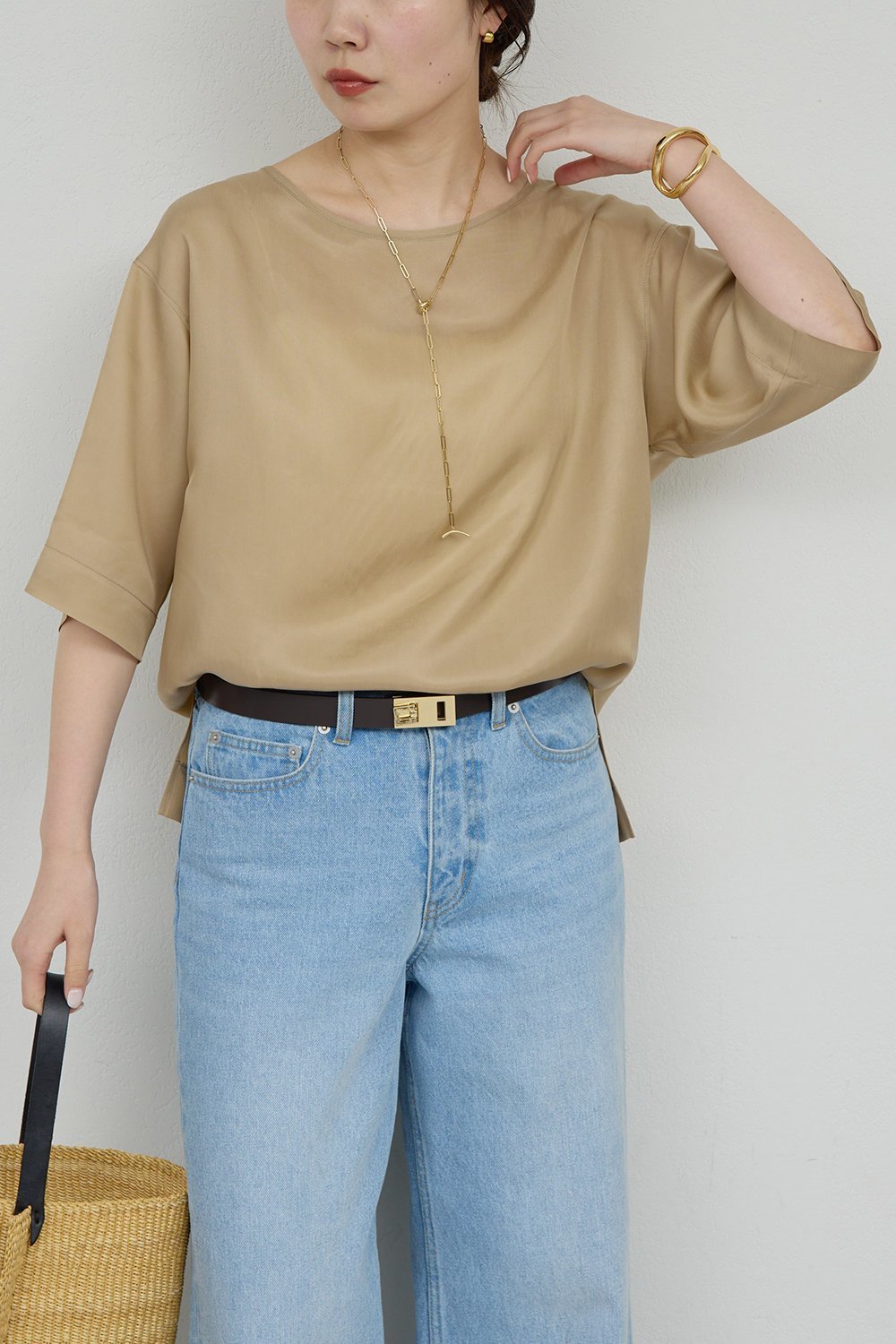 【ガリャルダガランテ/GALLARDAGALANTE】の【セットアップ対応】キュプラTeeブラウス 人気、トレンドファッション・服の通販 founy(ファニー) 　ファッション　Fashion　レディースファッション　Fashion for Women　トップス・カットソー　Cut & Sew Tops　シャツ・ブラウス・オフィスカジュアル　Elegant Blouses & Button-Ups　おすすめ　Recommended / Our Picks　とろみ　Fluid, Flowy Fabric　キュプラ　Cupro, Eco Fabric　ショート　Short, Short Length　スリーブ　Sleeve, Long Sleeve / Short Sleeve　セットアップ　Set-Up, Coordinated Outfit　エレガント 上品　Elegant　 other-1|ID: prp329100004902977 ipo3291000000036694703