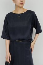 【ガリャルダガランテ/GALLARDAGALANTE】の【セットアップ対応】キュプラTeeブラウス 人気、トレンドファッション・服の通販 founy(ファニー) ファッション Fashion レディースファッション Fashion for Women トップス・カットソー Cut & Sew Tops シャツ・ブラウス・オフィスカジュアル Elegant Blouses & Button-Ups おすすめ Recommended / Our Picks とろみ Fluid, Flowy Fabric キュプラ Cupro, Eco Fabric ショート Short, Short Length スリーブ Sleeve, Long Sleeve / Short Sleeve セットアップ Set-Up, Coordinated Outfit エレガント 上品 Elegant thumbnail ネイビー|ID: prp329100004902977 ipo3291000000036694706