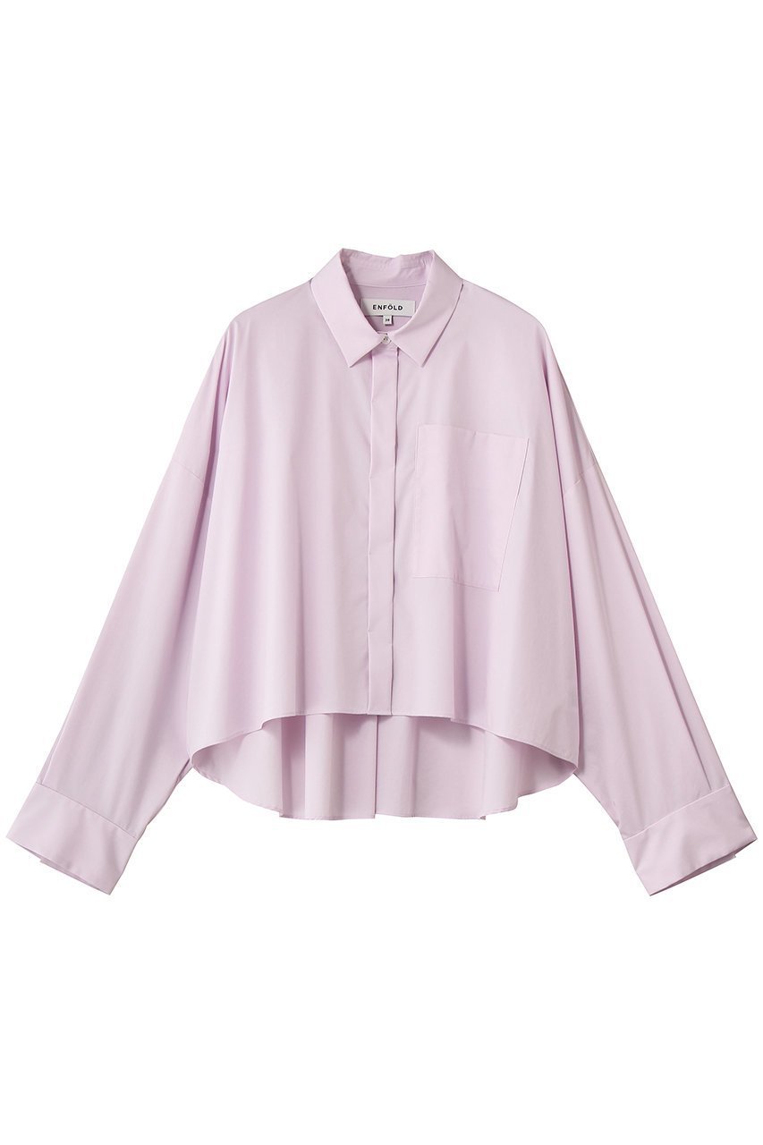 【エンフォルド/ENFOLD】のJUST-LENGTH SHIRT インテリア・キッズ・メンズ・レディースファッション・服の通販 founy(ファニー) ファッション Fashion レディースファッション Fashion for Women トップス・カットソー Cut & Sew Tops シャツ・ブラウス・オフィスカジュアル Elegant Blouses & Button-Ups ストレッチ Stretch, Stretchy Fabric スリーブ Sleeve, Long Sleeve / Short Sleeve セットアップ Set-Up, Coordinated Outfit タフタ Taffeta, Structured Fabric バランス Balance, Style Balance ロング Long, Long-Length ワイド Wide, Wide Fit 再入荷 Restock / Back in Stock 羽織 Haori, Light Jacket ライトピンク|ID: prp329100004902979 ipo3291000000036694721