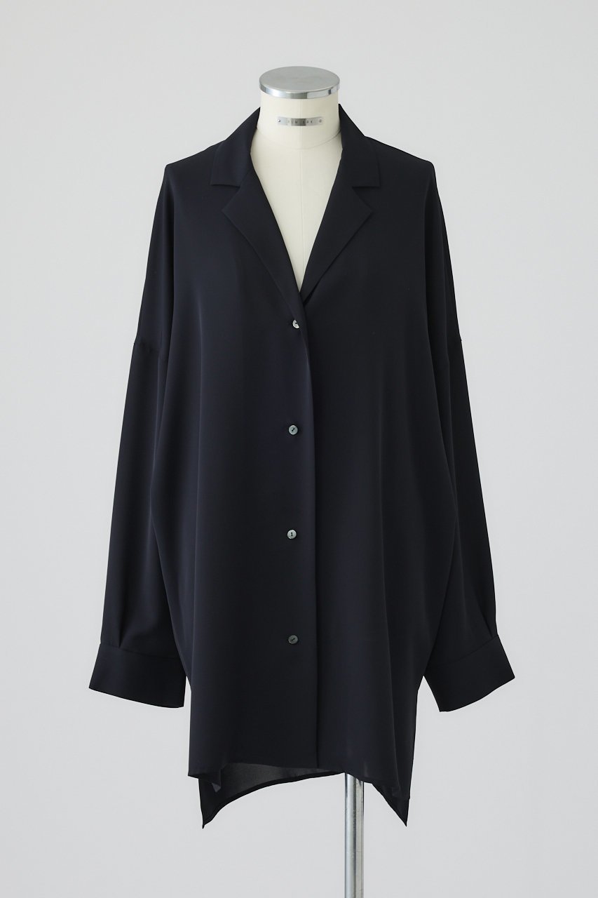 【リムアーク/RIM.ARK】のOpen collar relax SH/シャツ 人気、トレンドファッション・服の通販 founy(ファニー) 　ファッション　Fashion　レディースファッション　Fashion for Women　トップス・カットソー　Cut & Sew Tops　シャツ・ブラウス・オフィスカジュアル　Elegant Blouses & Button-Ups　ショート　Short, Short Length　ジュエリー　Jewelry, Accessories　スリーブ　Sleeve, Long Sleeve / Short Sleeve　デコルテ　Décolleté, Neckline　ドレープ　Drape, Draping Fabric　フロント　Front, Front Design　リラックス　Relax, Relaxed Fit　ワイド　Wide, Wide Fit　エレガント 上品　Elegant　新作・新入荷　New Arrivals / New In　other-5|ID: prp329100004902981 ipo3291000000036694819