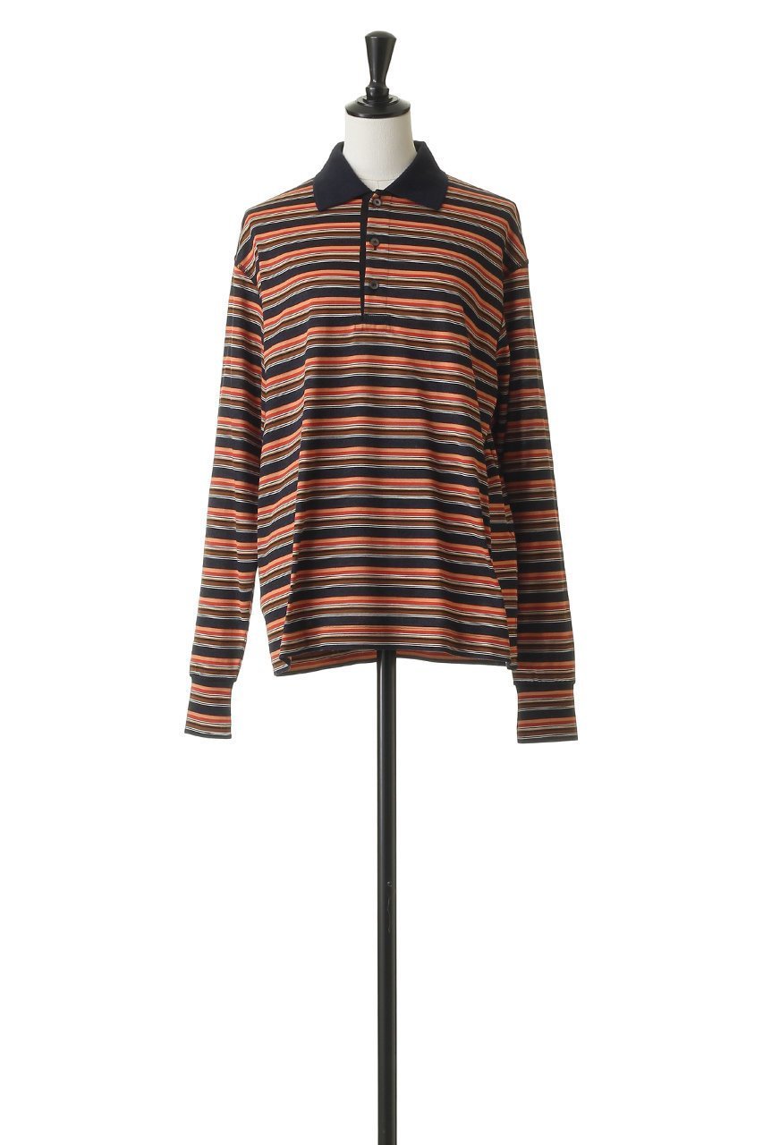 【ブラミンク/BLAMINK】のマルチボーダーロングスリーブ 人気、トレンドファッション・服の通販 founy(ファニー) 　ファッション　Fashion　レディースファッション　Fashion for Women　トップス・カットソー　Cut & Sew Tops　シャツ・ブラウス・オフィスカジュアル　Elegant Blouses & Button-Ups　ポロシャツ・きれいめカジュアル　Smart-Casual Polo Tops　スリーブ　Sleeve, Long Sleeve / Short Sleeve　ボーダー　Border, Stripe　ポロシャツ　Polo Shirt, Collared Tee　リラックス　Relax, Relaxed Fit　ロング　Long, Long-Length　other-2|ID: prp329100004902984 ipo3291000000036694934