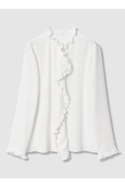 【アルアバイル/allureville】の【LOULOU WILLOUGHBY】ヘムフリルドレープブラウス 人気、トレンドファッション・服の通販 founy(ファニー) ファッション Fashion レディースファッション Fashion for Women トップス・カットソー Cut & Sew Tops シャツ・ブラウス・オフィスカジュアル Elegant Blouses & Button-Ups おすすめ Recommended / Our Picks とろみ Fluid, Flowy Fabric ジャケット Jacket, Outerwear スリーブ Sleeve, Long Sleeve / Short Sleeve バランス Balance, Style Balance フロント Front, Front Design リボン Ribbon, Bow ロング Long, Long-Length 新作・新入荷 New Arrivals / New In thumbnail オフホワイト|ID: prp329100004902987 ipo3291000000036694953