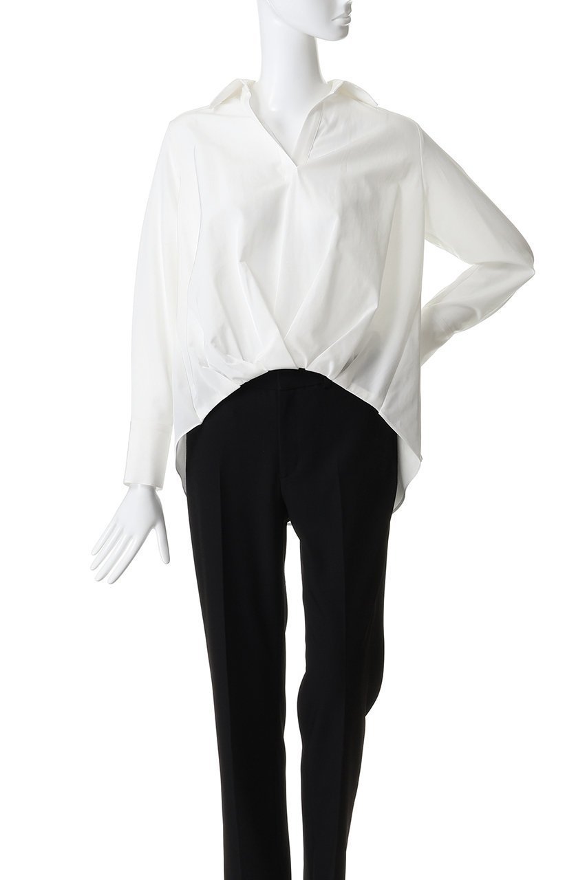 【エムフィル/M Fil】のトリアセテート コットン タイプライター フロントタックブラウス 人気、トレンドファッション・服の通販 founy(ファニー) 　ファッション　Fashion　レディースファッション　Fashion for Women　トップス・カットソー　Cut & Sew Tops　シャツ・ブラウス・オフィスカジュアル　Elegant Blouses & Button-Ups　カフス　Cuff Design　スリーブ　Sleeve, Long Sleeve / Short Sleeve　タイプライター　Typewriter Fabric, Crisp Cotton　フォルム　Silhouette, Form　ロング　Long, Long-Length　other-2|ID: prp329100004902997 ipo3291000000036825619