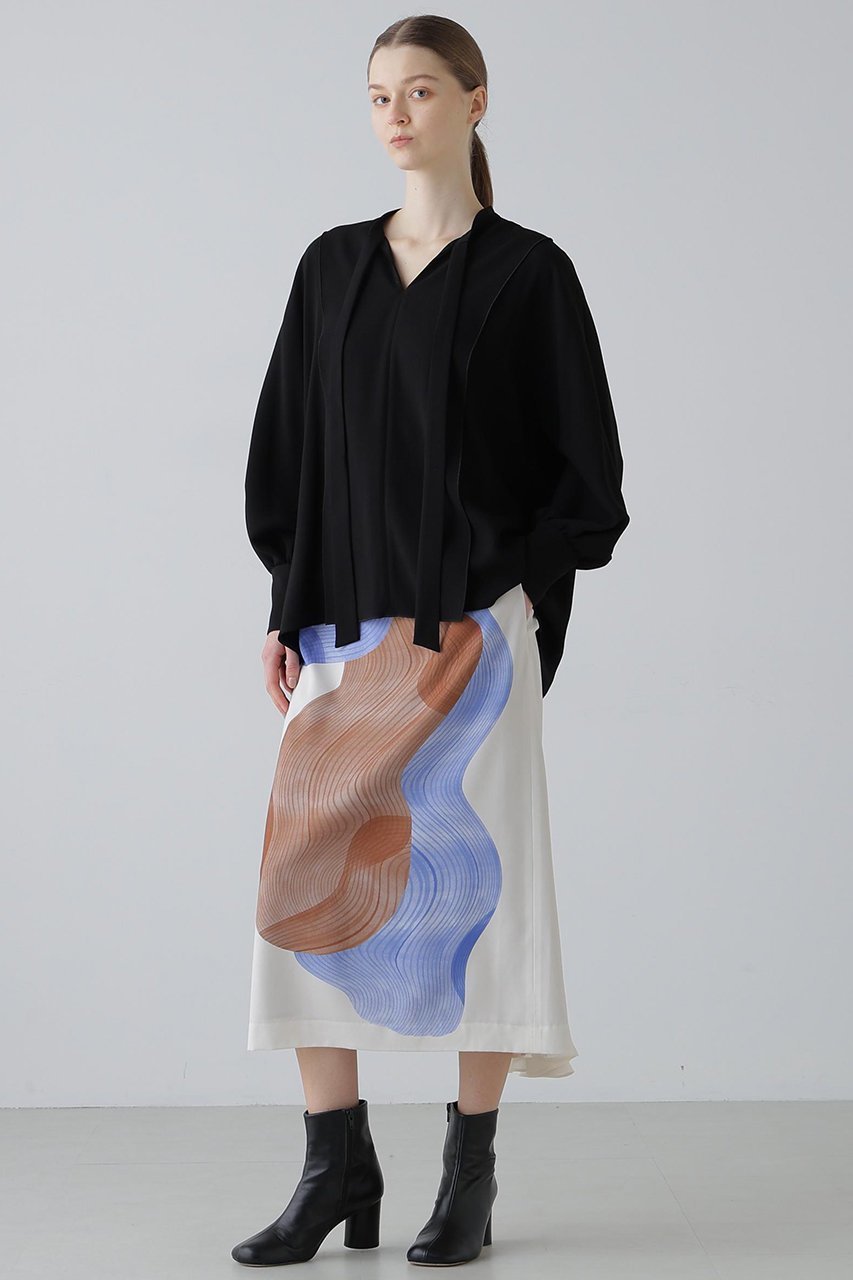 【アドーア/ADORE】のバックサテンジョーゼットブラウス 人気、トレンドファッション・服の通販 founy(ファニー) 　ファッション　Fashion　レディースファッション　Fashion for Women　トップス・カットソー　Cut & Sew Tops　シャツ・ブラウス・オフィスカジュアル　Elegant Blouses & Button-Ups　バッグ　Bags　シンプル　Simple, Minimal　スタンダード　Standard, Basic　スリーブ　Sleeve, Long Sleeve / Short Sleeve　フロント　Front, Front Design　ロング　Long, Long-Length　エレガント 上品　Elegant　other-4|ID: prp329100004902999 ipo3291000000036695043