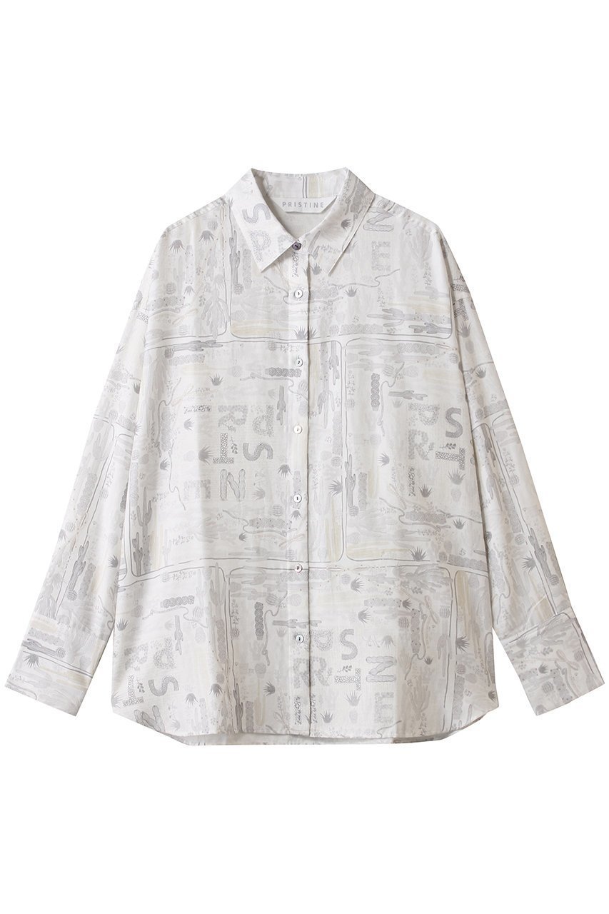 【プリスティン/PRISTINE】のWinter cactus シャツ インテリア・キッズ・メンズ・レディースファッション・服の通販 founy(ファニー) 　ファッション　Fashion　レディースファッション　Fashion for Women　トップス・カットソー　Cut & Sew Tops　シャツ・ブラウス・オフィスカジュアル　Elegant Blouses & Button-Ups　冬　Winter / This Winter　おすすめ　Recommended / Our Picks　カフス　Cuff Design　シンプル　Simple, Minimal　スリーブ　Sleeve, Long Sleeve / Short Sleeve　フラワー　Flower, Floral　プリント　Print, Printed Pattern　モダン　Modern, Contemporary　ロング　Long, Long-Length　ワイド　Wide, Wide Fit　ホワイト|ID: prp329100004903007 ipo3291000000036695096