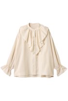 【ナナデコール/nanadecor】のエアリーサテンフリルブラウス 人気、トレンドファッション・服の通販 founy(ファニー) ファッション Fashion レディースファッション Fashion for Women トップス・カットソー Cut & Sew Tops シャツ・ブラウス・オフィスカジュアル Elegant Blouses & Button-Ups エアリー Airy Texture サテン Satin, Glossy Fabric スタンド Stand Collar, Upright Stand スリーブ Sleeve, Long Sleeve / Short Sleeve フリル Frill, Ruffle フロント Front, Front Design ロング Long, Long-Length thumbnail ナチュラル|ID: prp329100004903017 ipo3291000000036695172