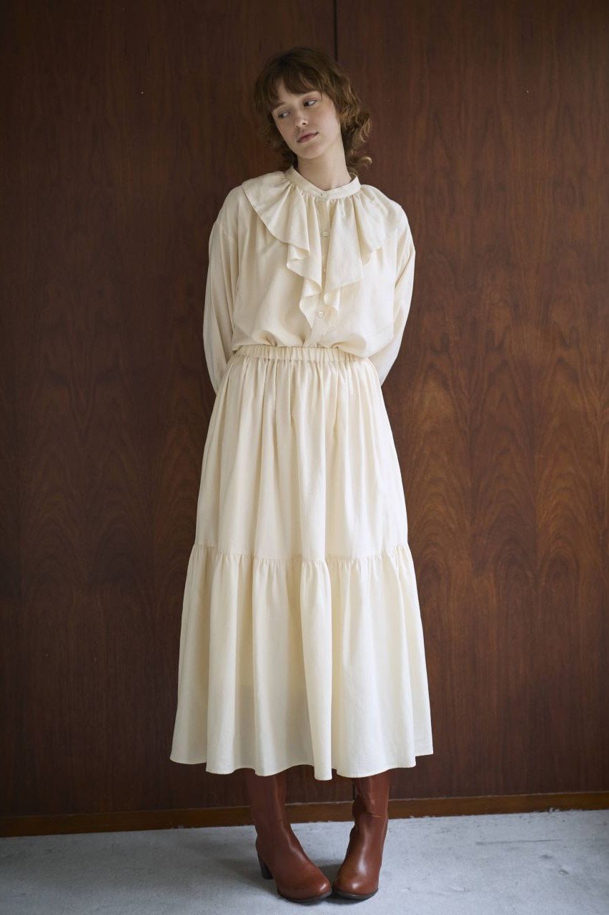 【ナナデコール/nanadecor】のエアリーサテンフリルブラウス 人気、トレンドファッション・服の通販 founy(ファニー) 　ファッション　Fashion　レディースファッション　Fashion for Women　トップス・カットソー　Cut & Sew Tops　シャツ・ブラウス・オフィスカジュアル　Elegant Blouses & Button-Ups　エアリー　Airy Texture　サテン　Satin, Glossy Fabric　スタンド　Stand Collar, Upright Stand　スリーブ　Sleeve, Long Sleeve / Short Sleeve　フリル　Frill, Ruffle　フロント　Front, Front Design　ロング　Long, Long-Length　other-8|ID: prp329100004903017 ipo3291000000036695179