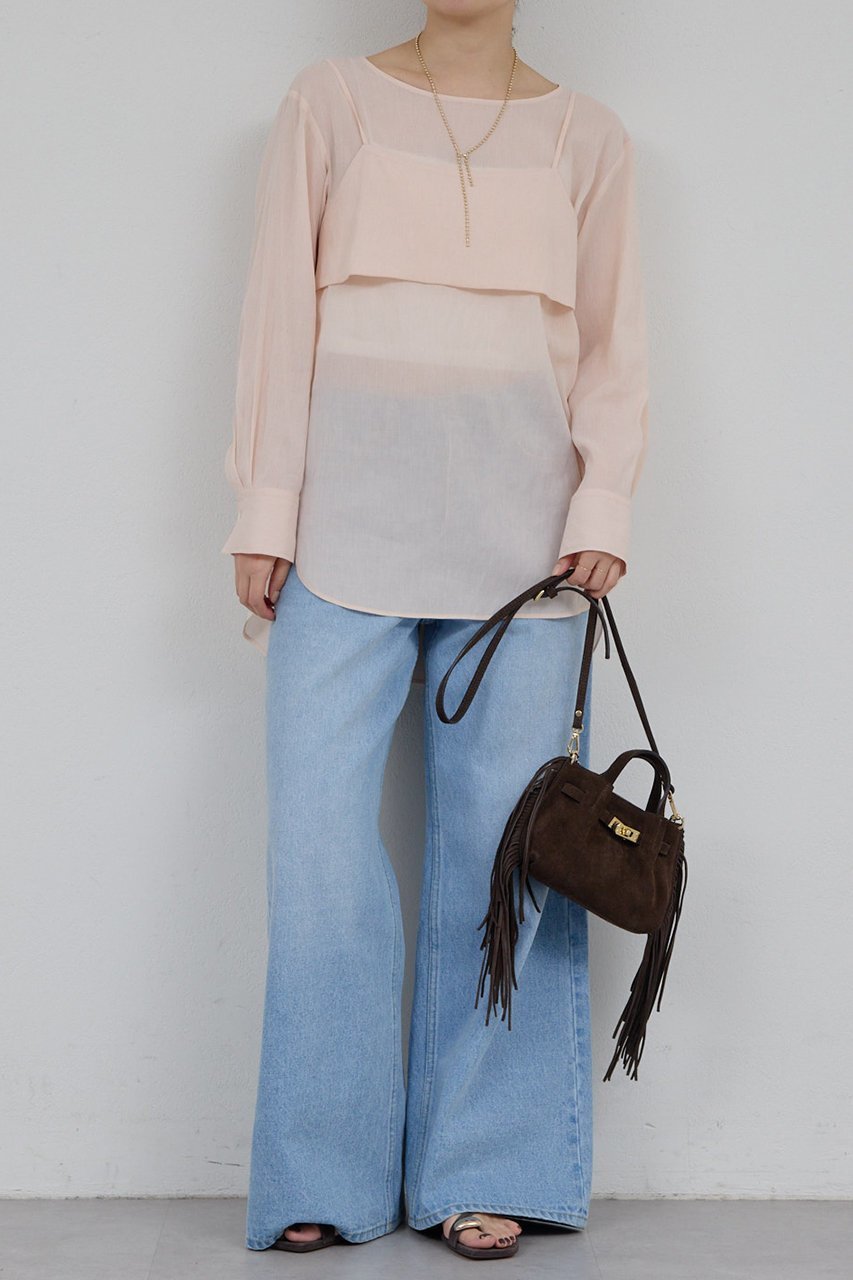 【ガリャルダガランテ/GALLARDAGALANTE】のビスチェレイヤードシャツ 人気、トレンドファッション・服の通販 founy(ファニー) ファッション Fashion レディースファッション Fashion for Women トップス・カットソー Cut & Sew Tops シャツ・ブラウス・オフィスカジュアル Elegant Blouses & Button-Ups ビスチェ Bustiers & Corset Tops / Layered Bustier Style インナー Innerwear シアー Sheer, See-Through ジャケット Jacket, Outerwear スリーブ Sleeve, Long Sleeve / Short Sleeve ビスチェ Bustier, Corset Top ロング Long, Long-Length other-2|ID: prp329100004903024 ipo3291000000036695245